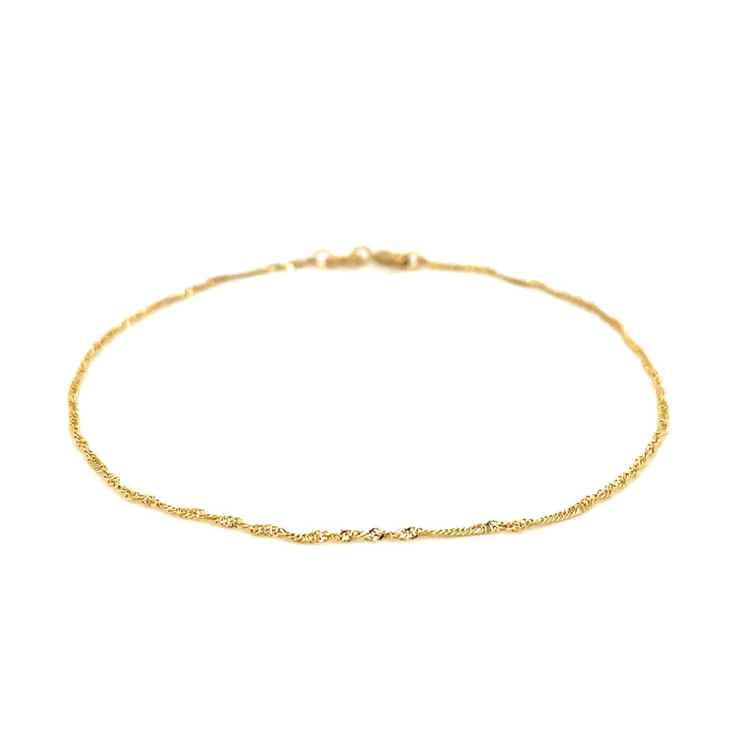 14k Yellow Gold Singapore Bracelet 1.0mm-1