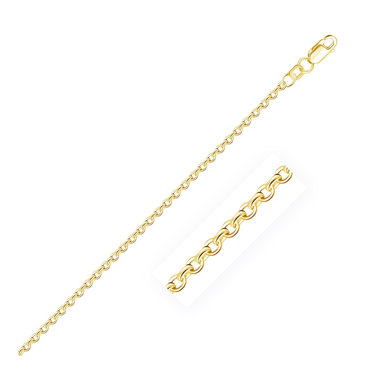 2.3mm 14k Yellow Gold Rolo Bracelet-0
