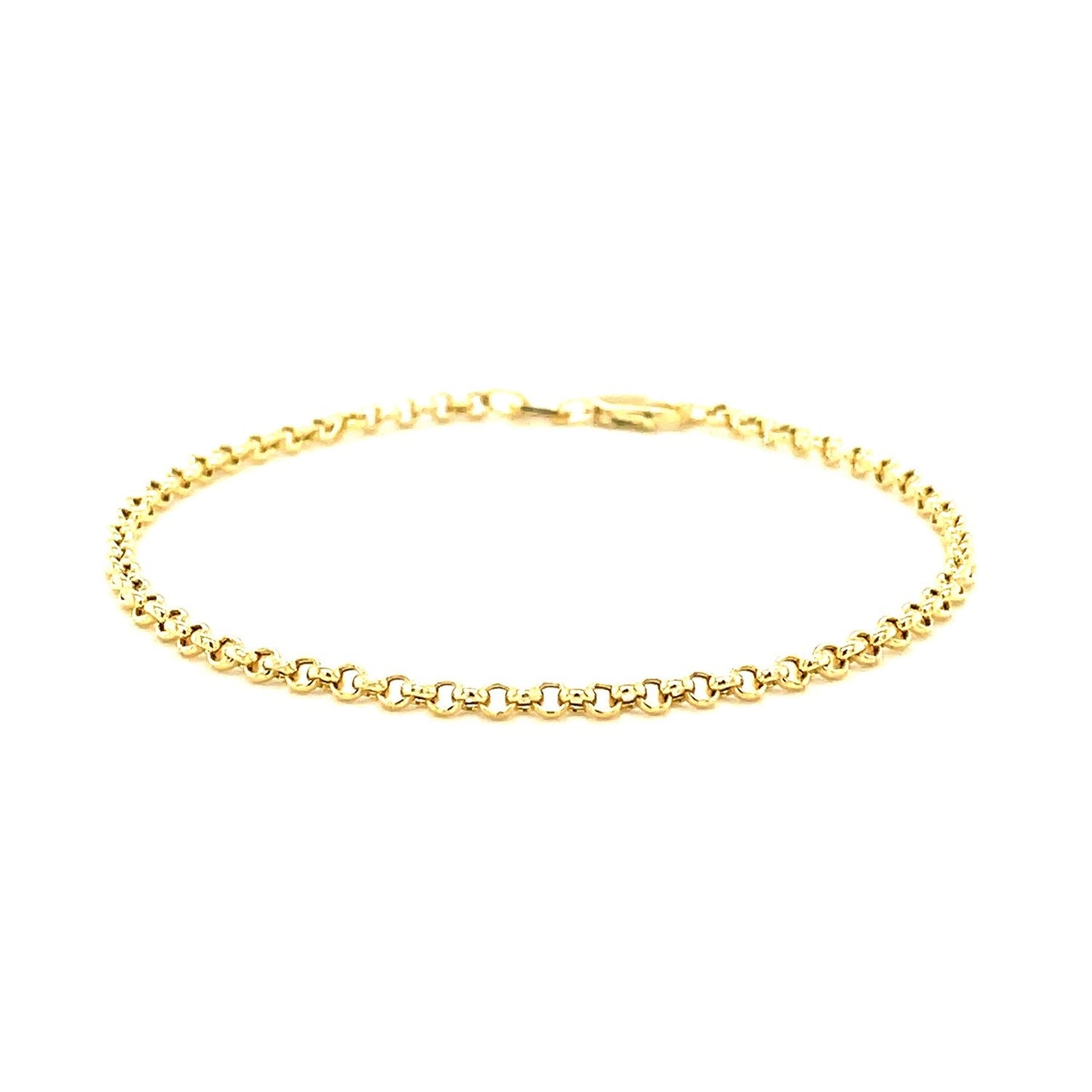 2.3mm 14k Yellow Gold Rolo Bracelet-1