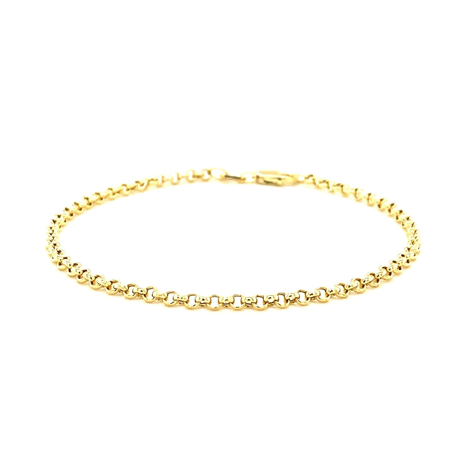 2.3mm 14k Yellow Gold Rolo Bracelet-1