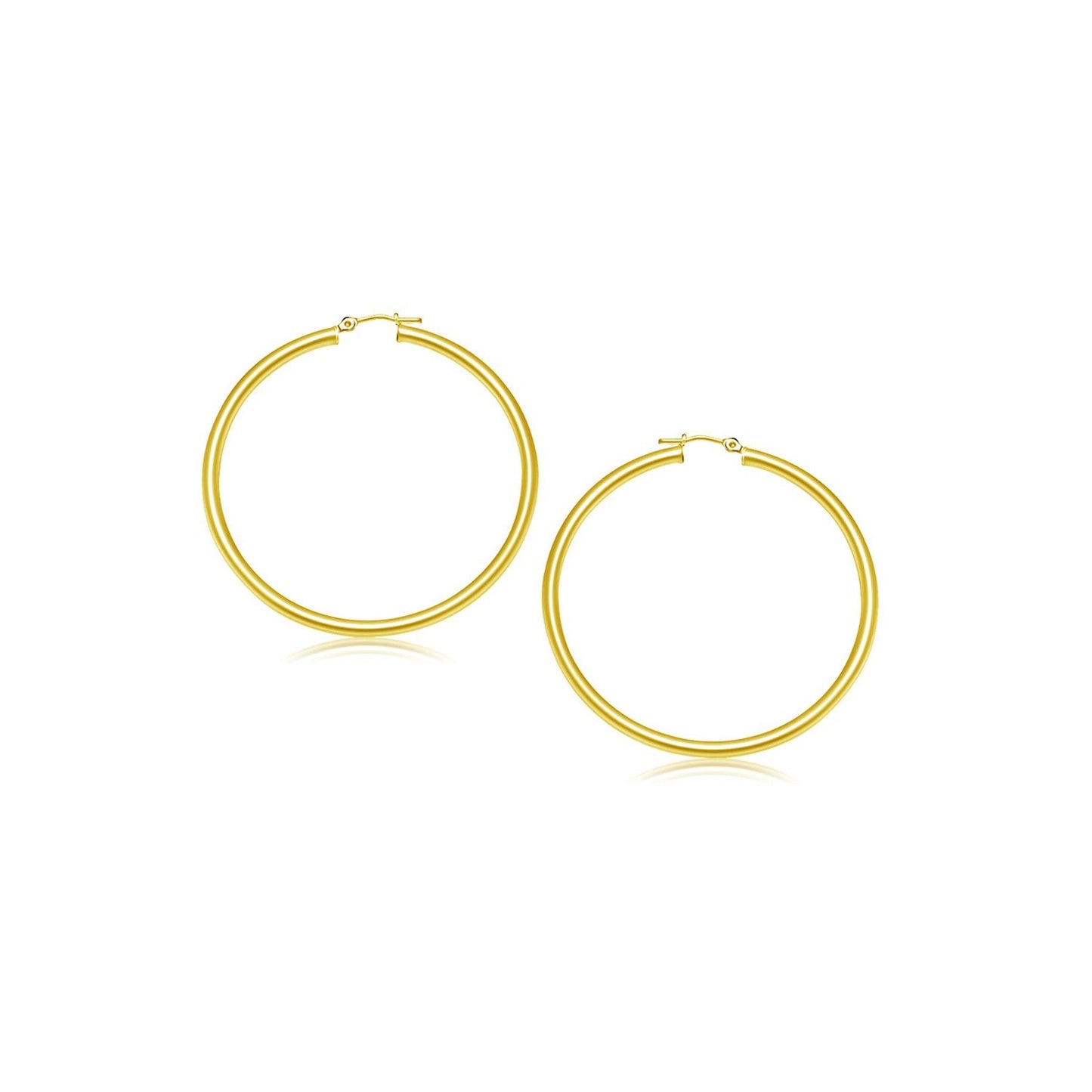 14k Yellow Gold Polished Hoop Earrings (2- mm)-0