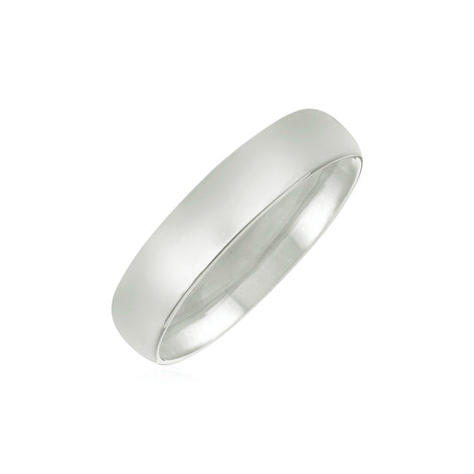 14k White Gold 5mm Comfort Fit Wedding Band-0