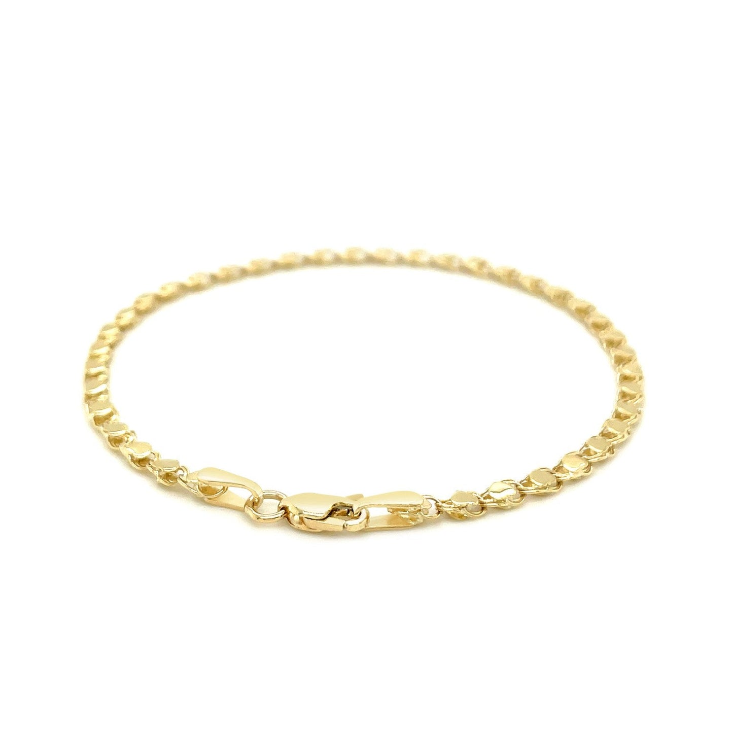 2.9mm 14k Yellow Gold Heart Bracelet-2