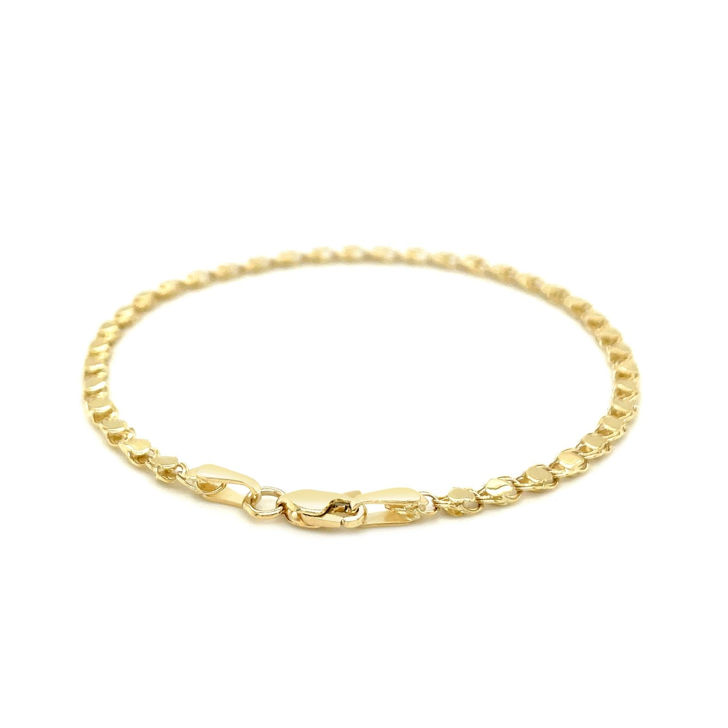 2.9mm 14k Yellow Gold Heart Bracelet-2