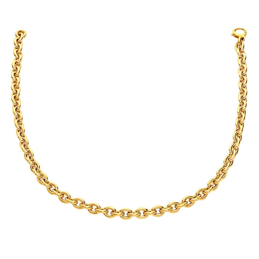 14k Yellow Gold Polished Cable Link Necklace-0