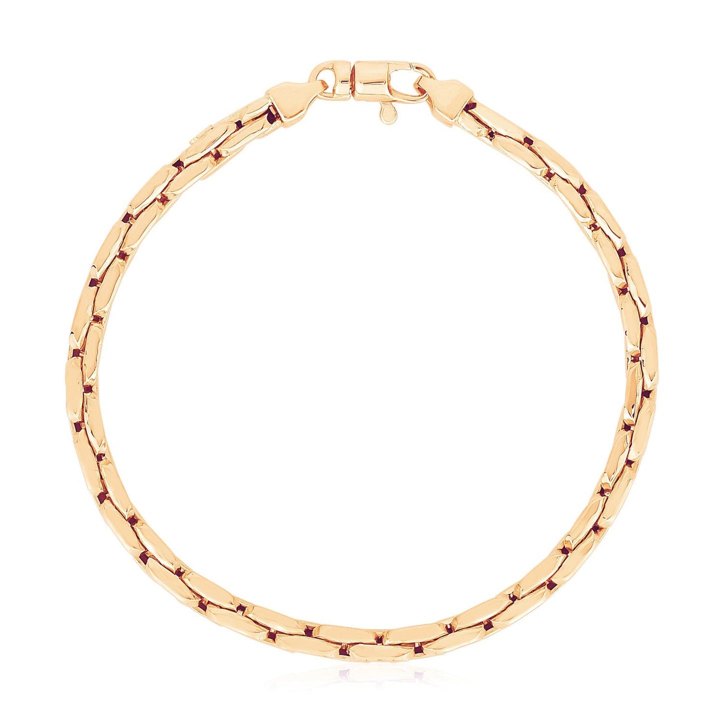 14k Rose Gold High Polish Compressed Cable Link Bracelet-1