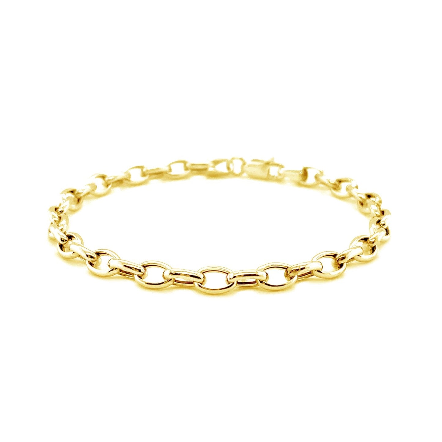 4.6mm 14k Yellow Gold Oval Rolo Bracelet-1
