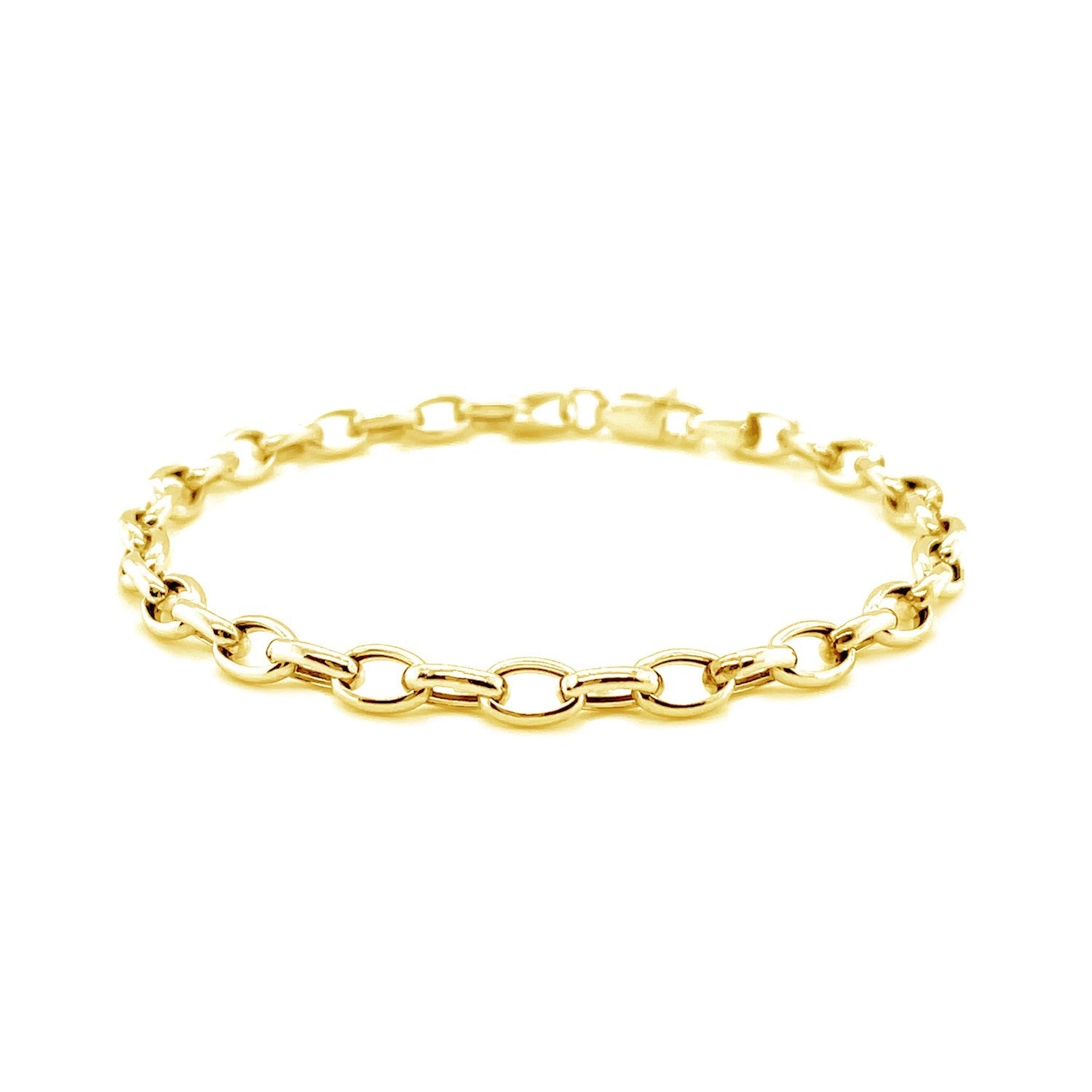 4.6mm 14k Yellow Gold Oval Rolo Bracelet-1