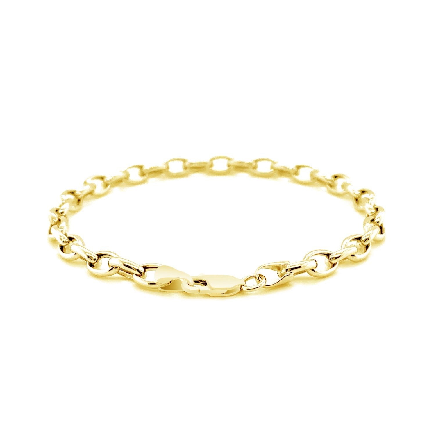 4.6mm 14k Yellow Gold Oval Rolo Bracelet-2