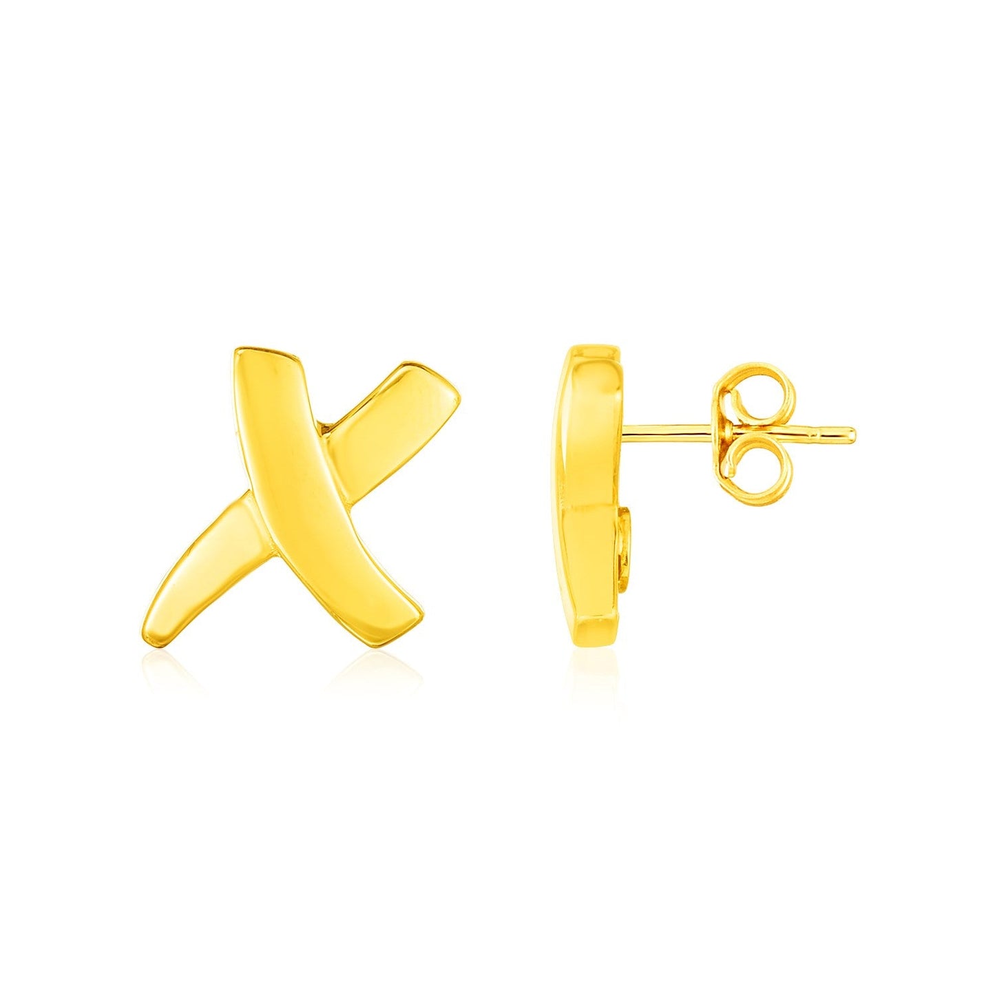 14K Yellow Gold X Earrings-0