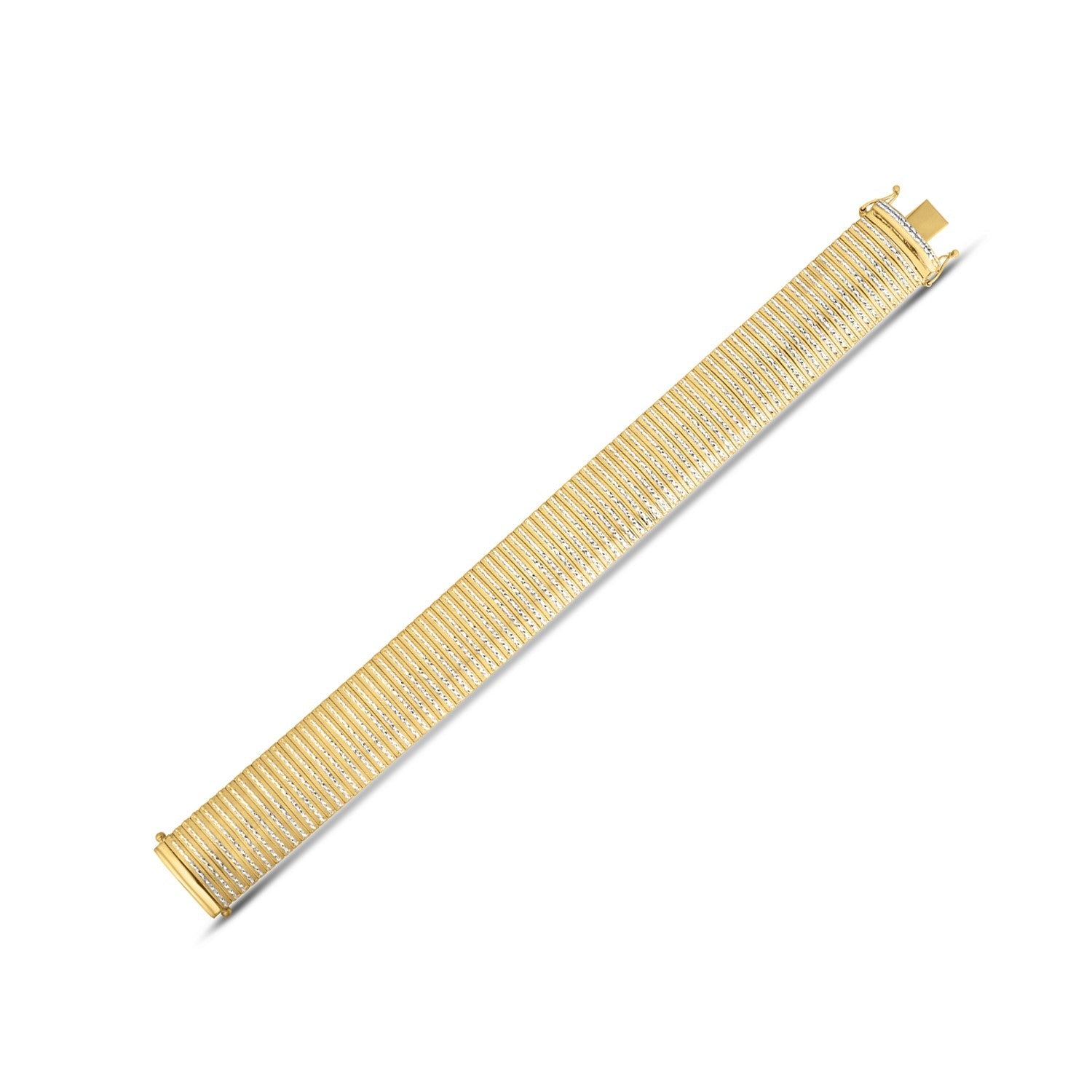 14k Yellow Gold Bold Diamante Flex Bracelet-0