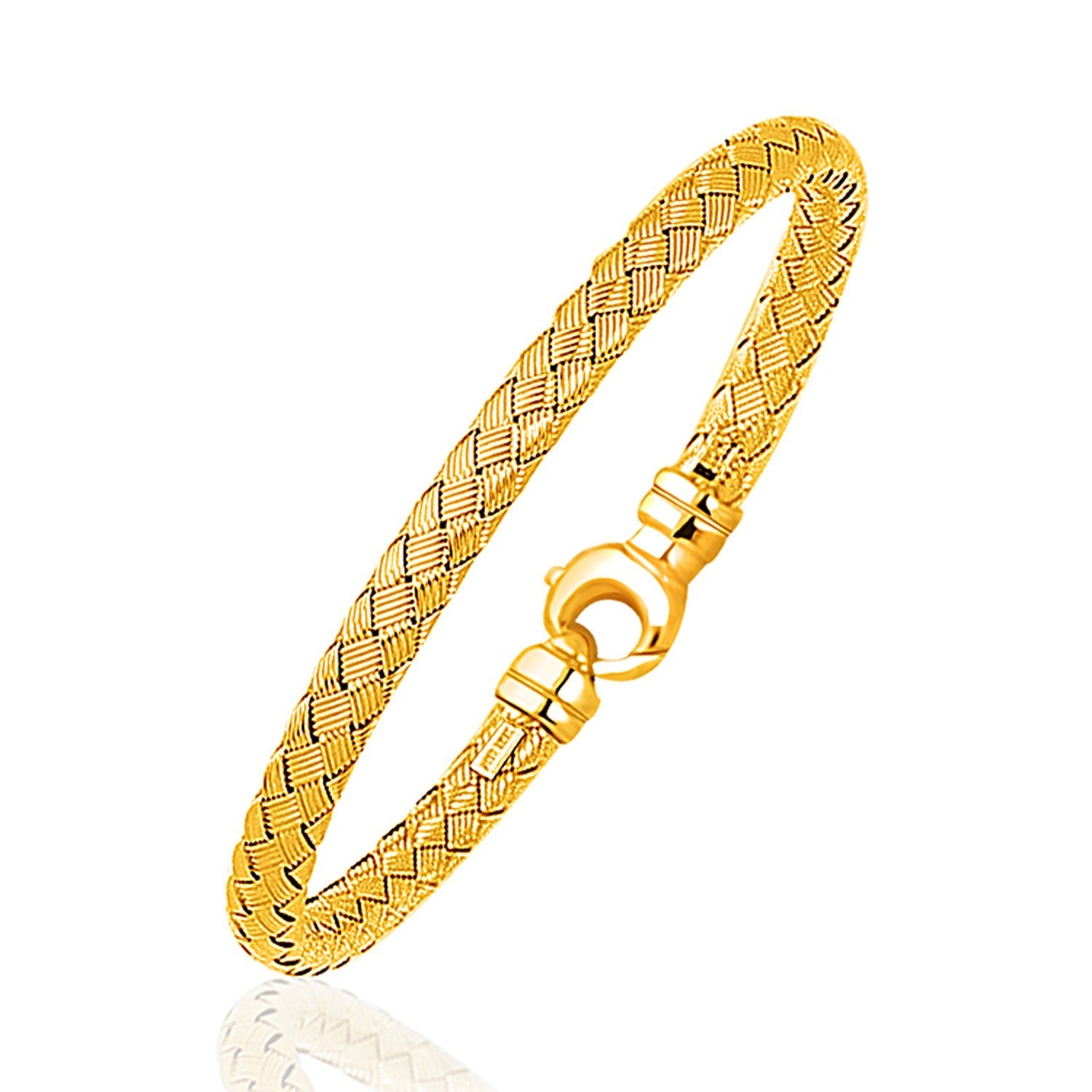 Fancy Weave Bangle in 14k Yellow Gold (5.0mm)-0