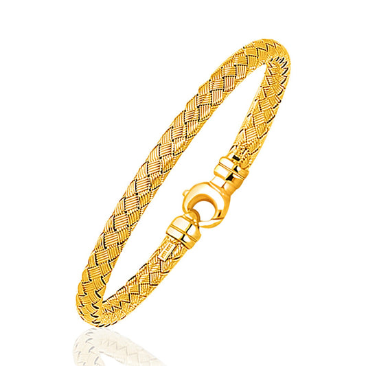 Fancy Weave Bangle in 14k Yellow Gold (5.0mm)-0