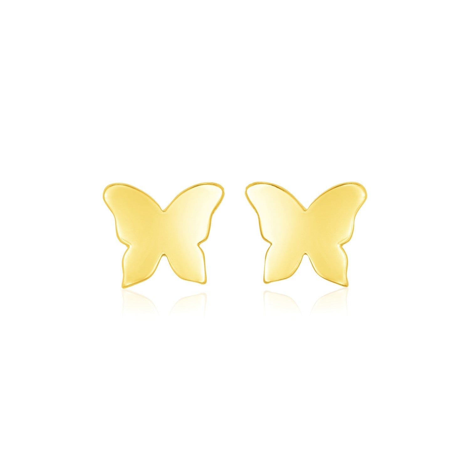 14k Yellow Gold Polished Butterfly Earrings-0