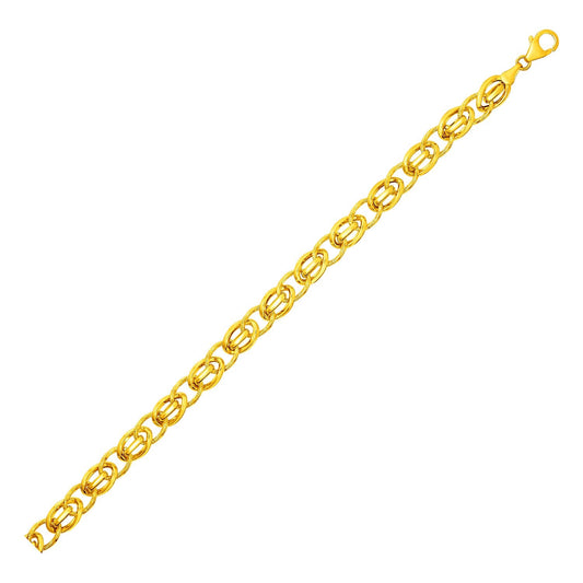 Bracelet with Oval and Twisted Interlocking Links in 14k Yellow Gold-0
