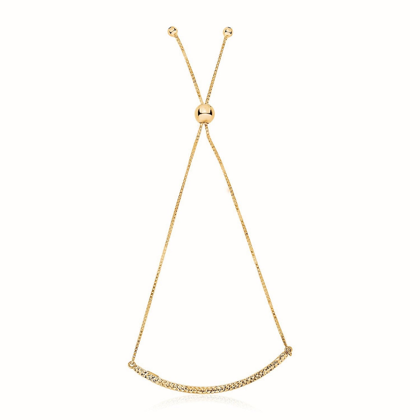 14k Yellow Gold Chain Bar Lariat Style Bracelet-0