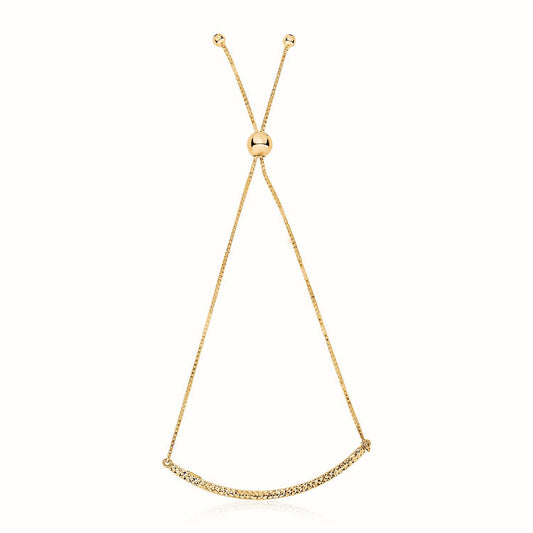 14k Yellow Gold Chain Bar Lariat Style Bracelet-0