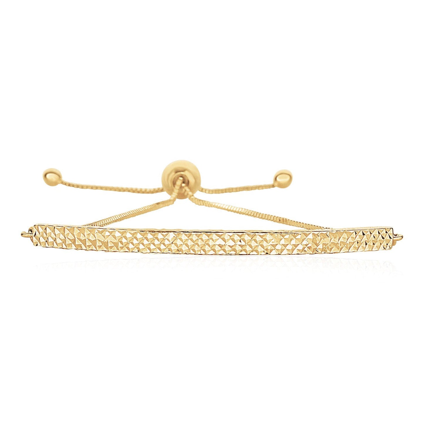 14k Yellow Gold Chain Bar Lariat Style Bracelet-1