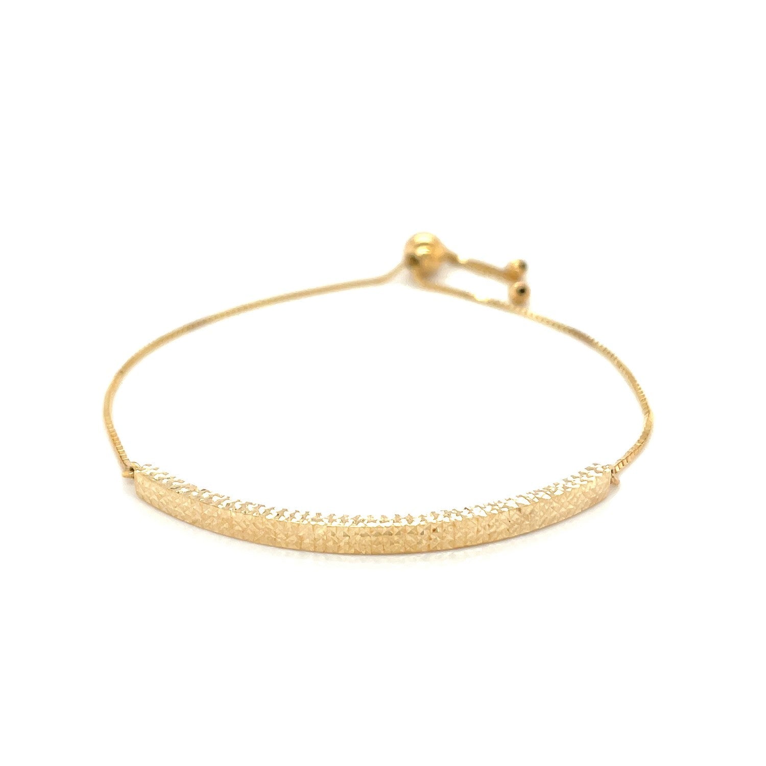 14k Yellow Gold Chain Bar Lariat Style Bracelet-2