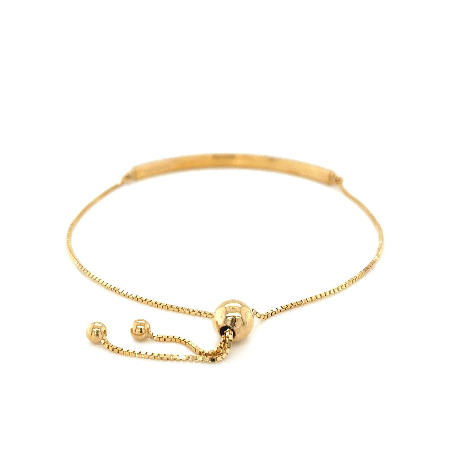 14k Yellow Gold Chain Bar Lariat Style Bracelet-3