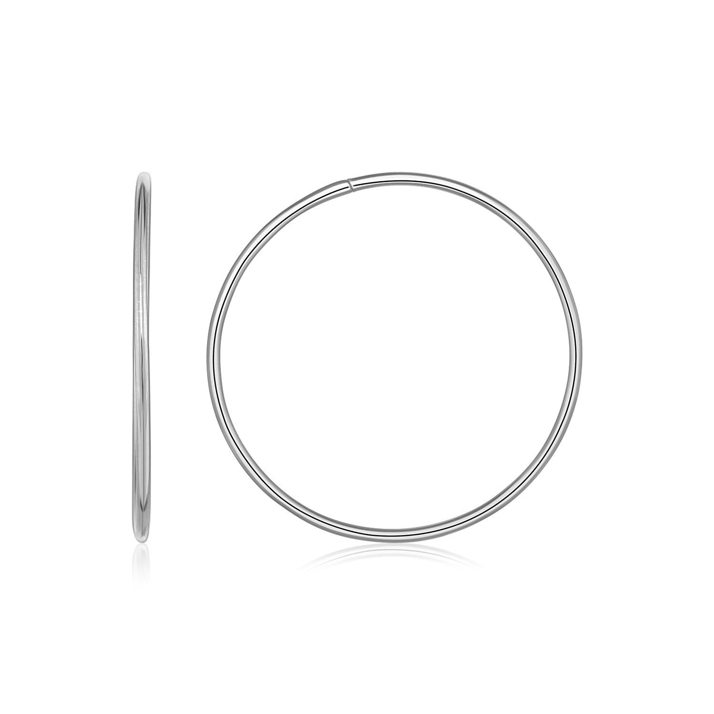 Endless Hoop Style Earrings in 14k White Gold-0