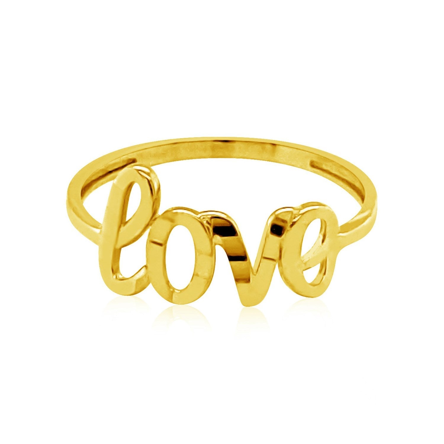 14k Yellow Gold Ring with Love-1