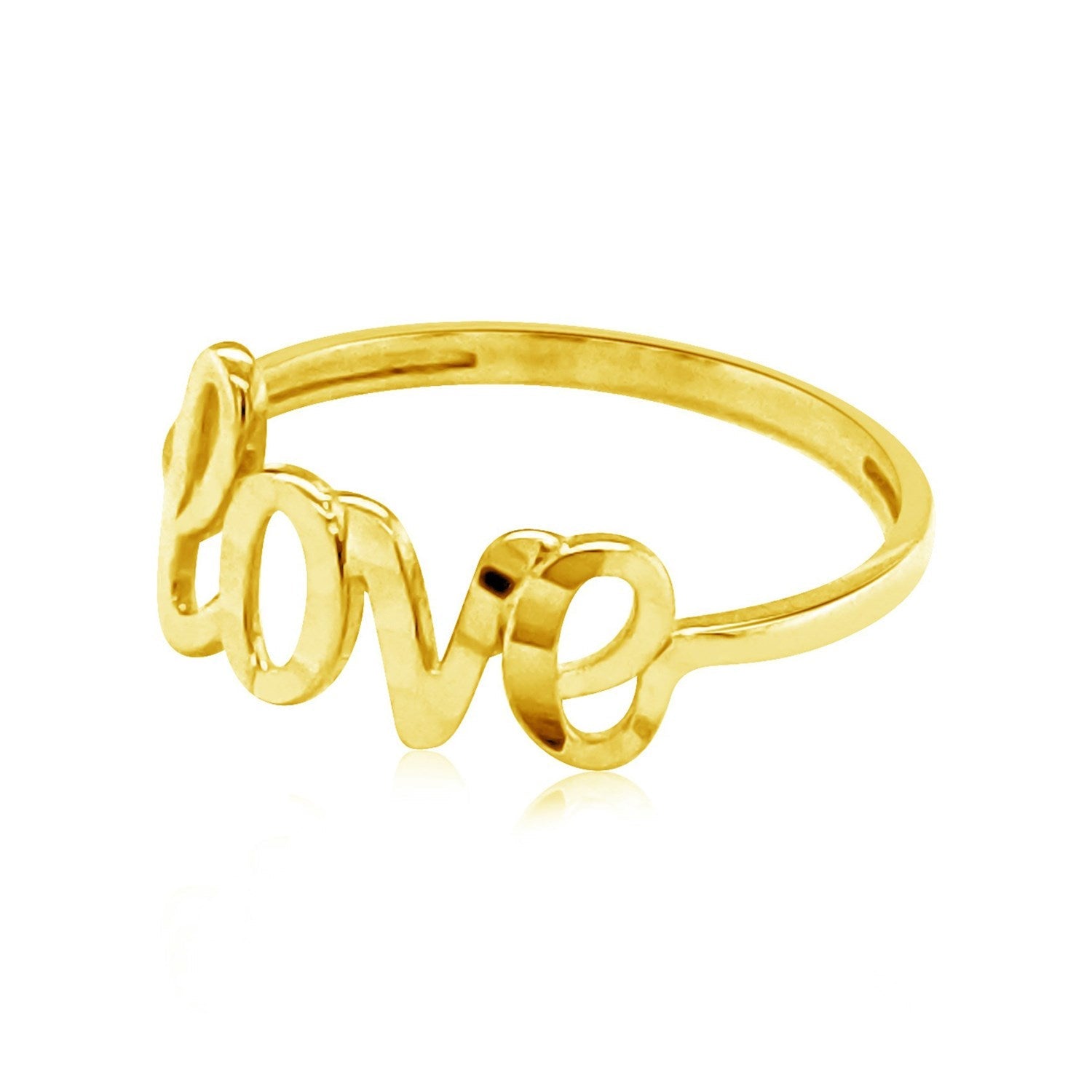 14k Yellow Gold Ring with Love-2