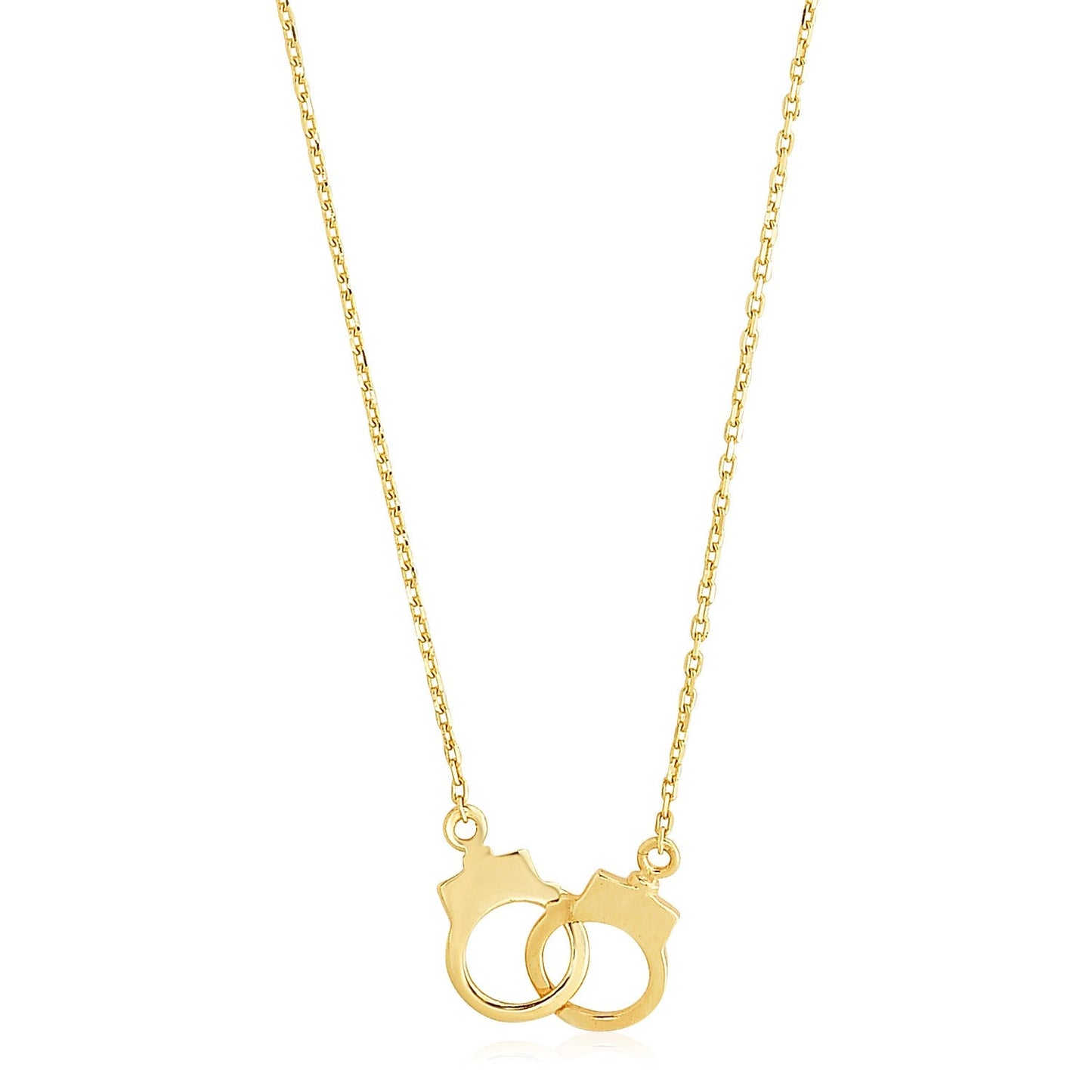 14k Yellow Gold High Polish Handcuff Necklace-0