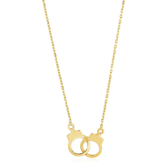 14k Yellow Gold High Polish Handcuff Necklace-0