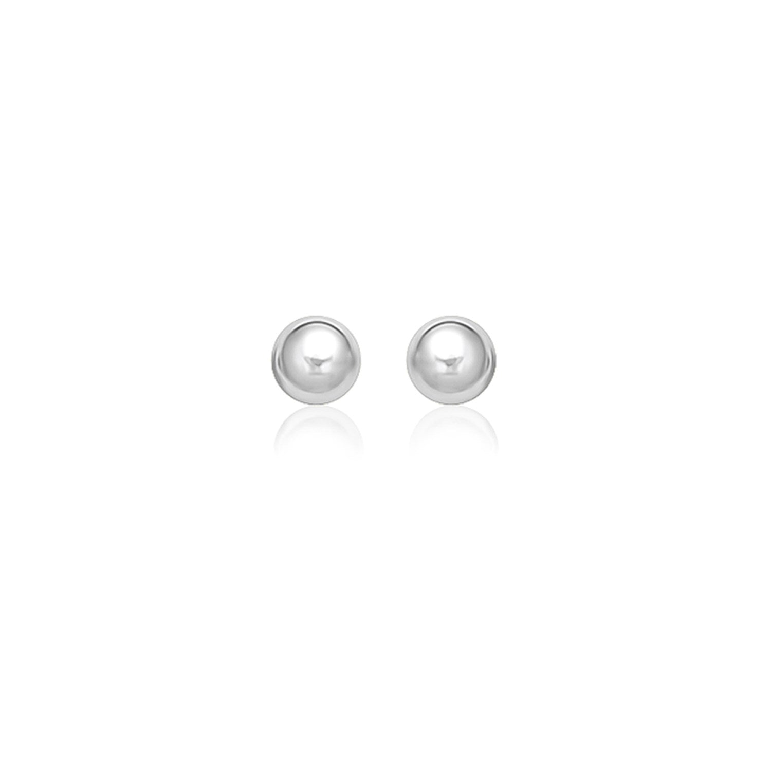 14k White Gold Classic Stud Earrings (8.0 mm)-0