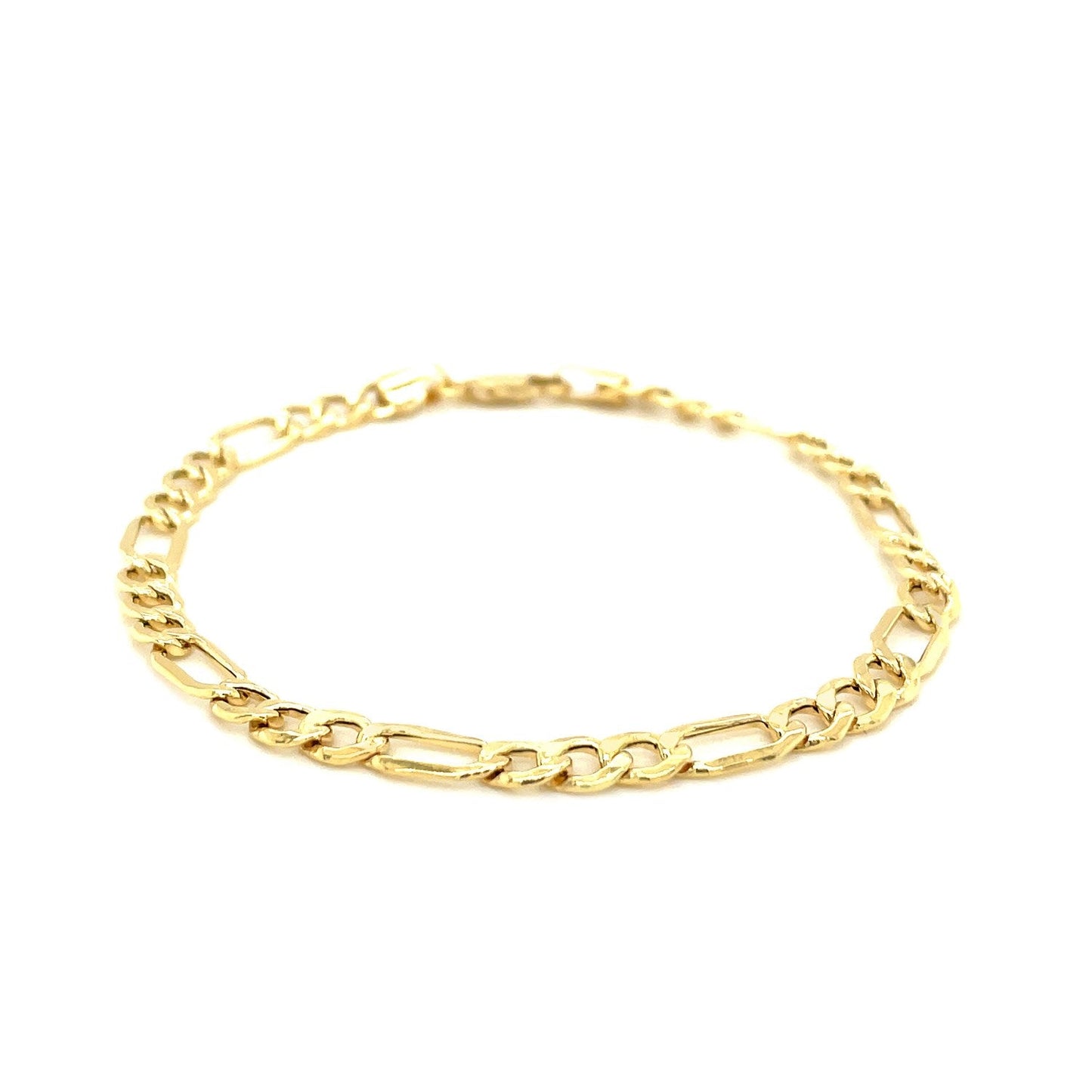 4.6mm 10k Yellow Gold Lite Figaro Bracelet-1