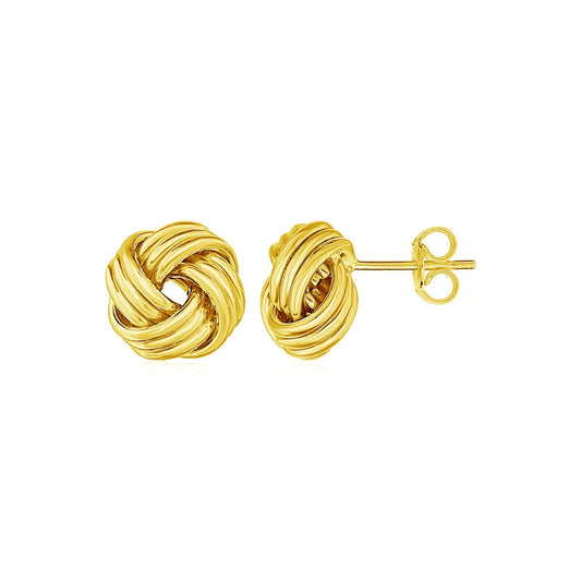 Love Knot Post Earrings in 14k Yellow Gold-0