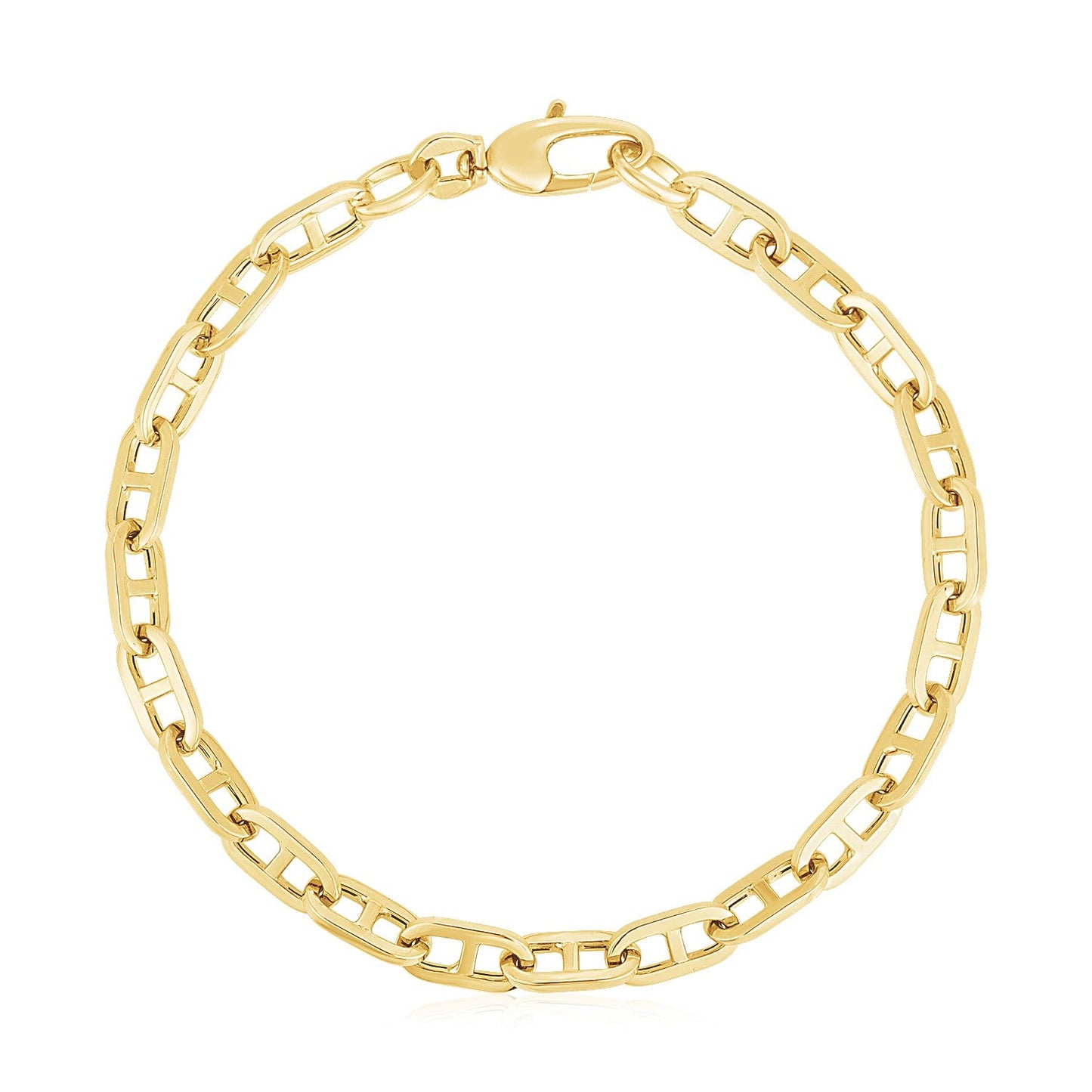 14k Yellow Gold High Polish Mariner Link Bracelet (5.1mm)-1