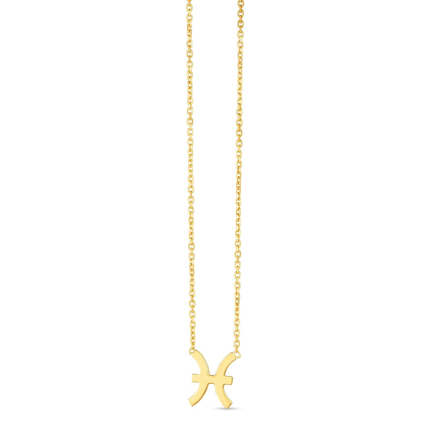 14K Yellow Gold Pisces Necklace-0