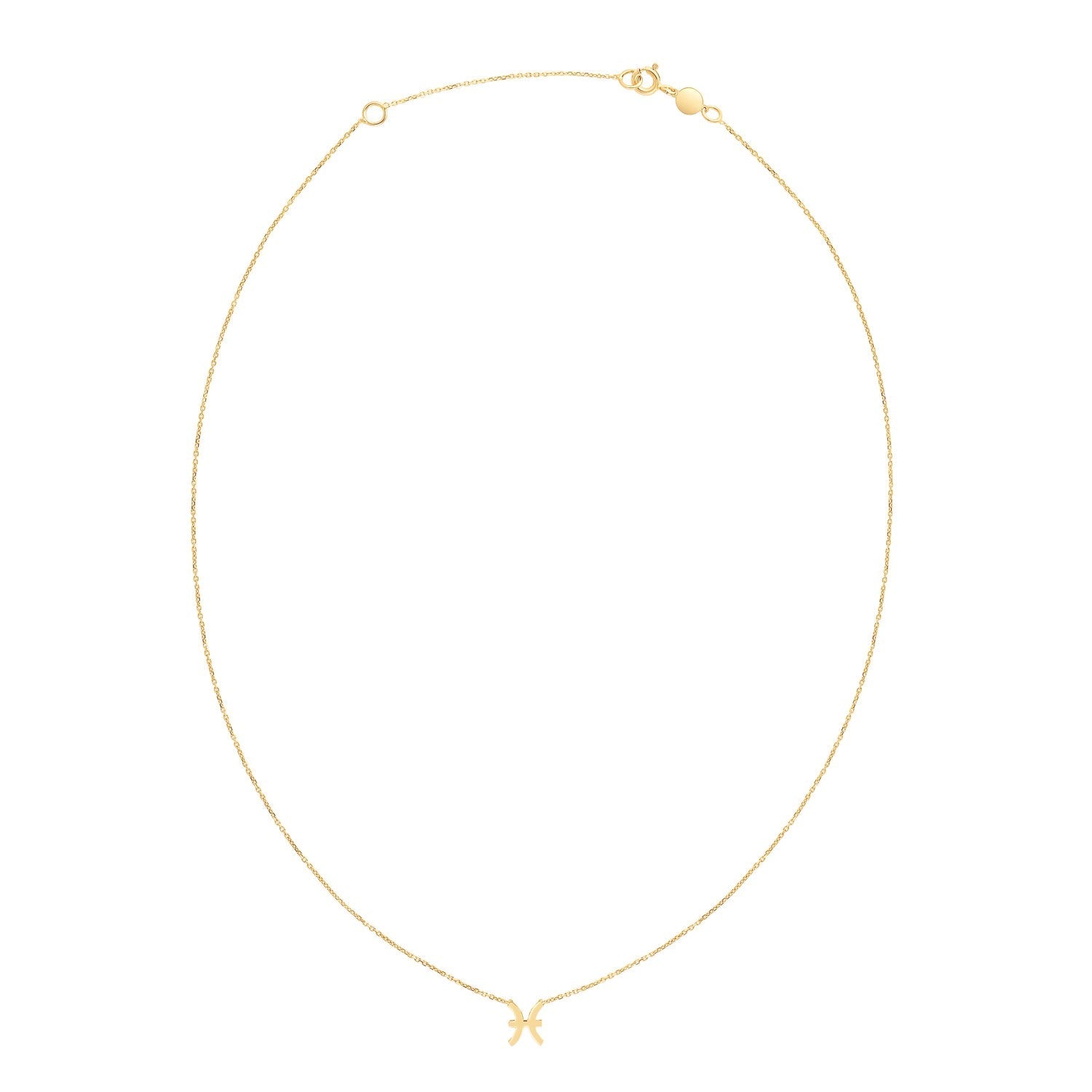14K Yellow Gold Pisces Necklace-1