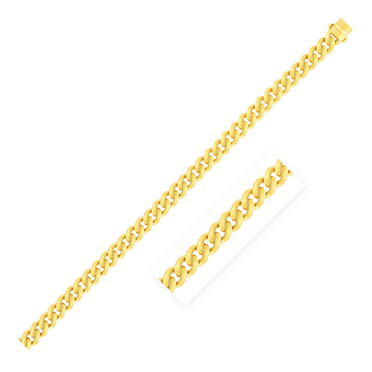 14k Yellow Gold Polished Miami Cuban Chain Bracelet-0