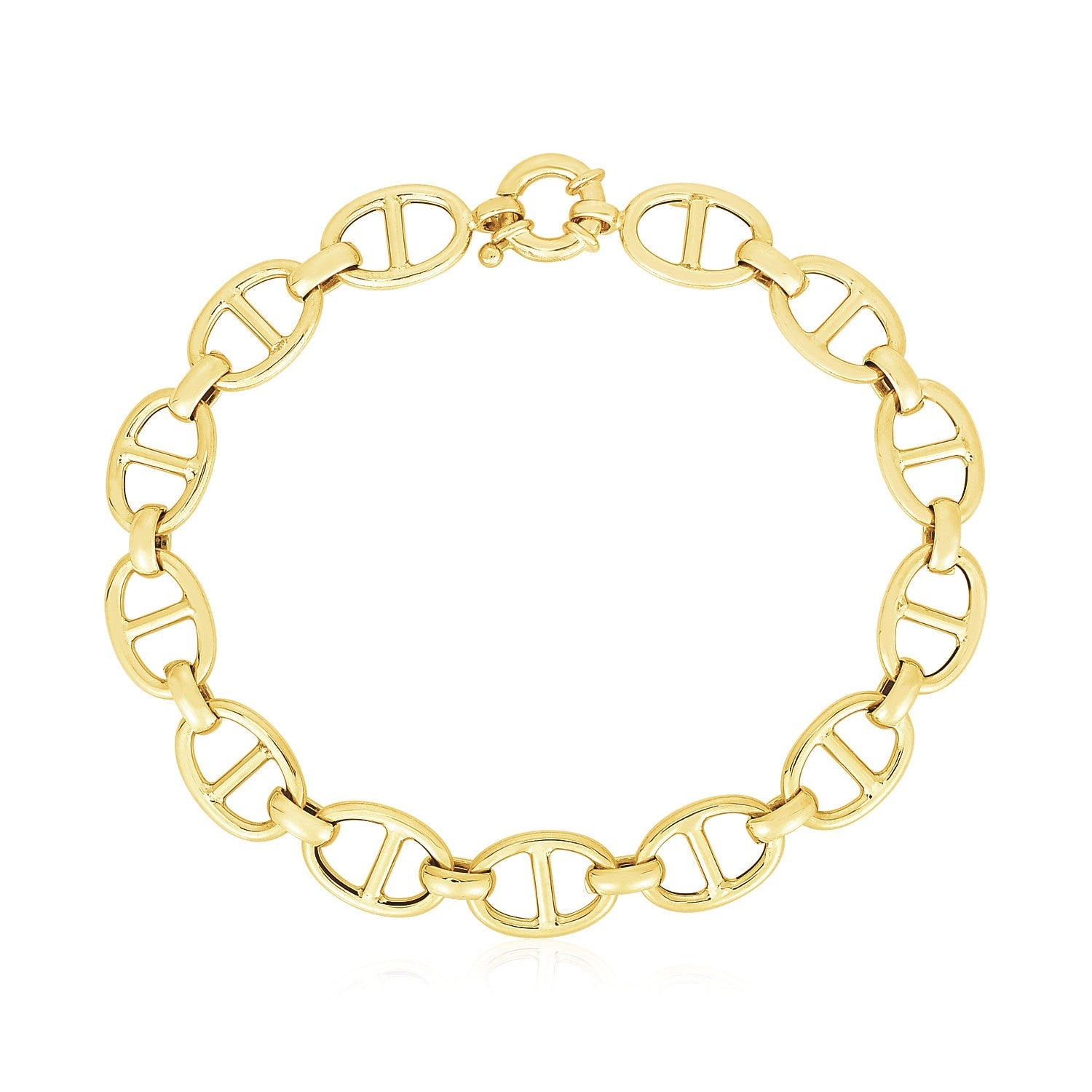 14k Yellow Gold High Polish Mariner Link Bracelet (8.8mm)-0