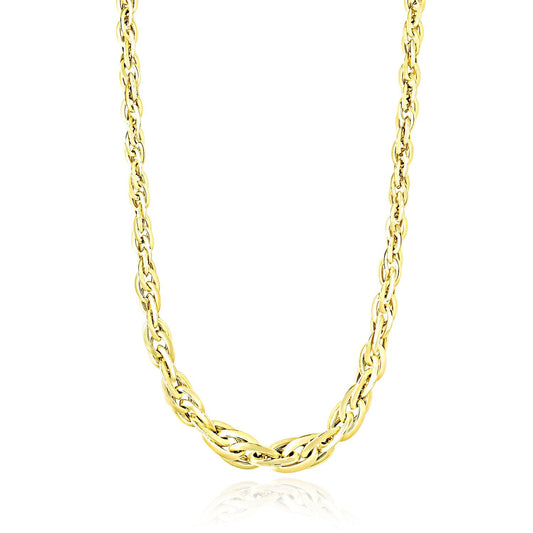 14k Yellow Gold Fancy Necklace with Singapore Chain-0