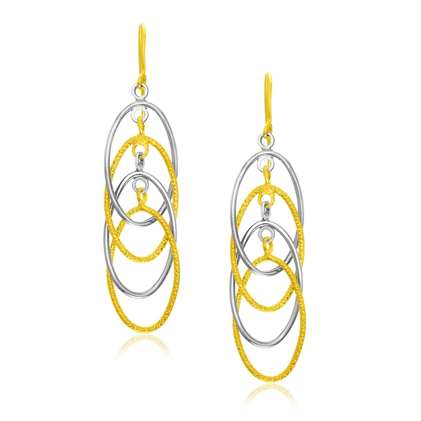 14k Two-Tone Gold Multiple Layer Interlaced Earrings-0