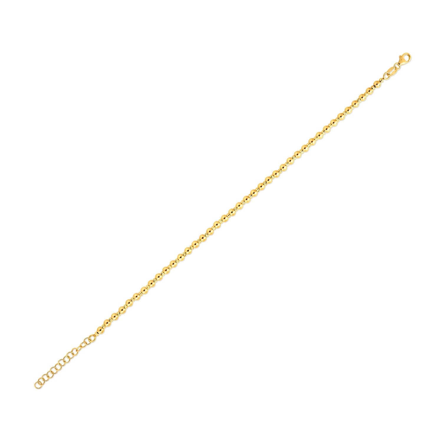 14k Yellow Gold Spaced Bead Bracelet (3mm)-0