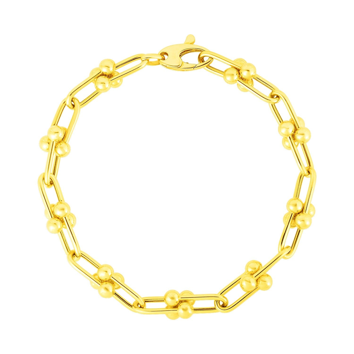 14k Yellow Gold 7 1/2 inch Jax Chain Bracelet-1