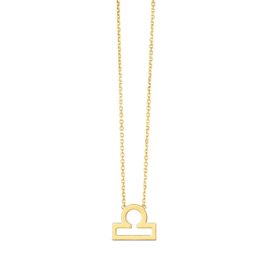 14K Yellow Gold Libra Necklace-0