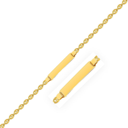 14k Yellow Gold Puffed Mariner Link Children's ID Bracelet-0