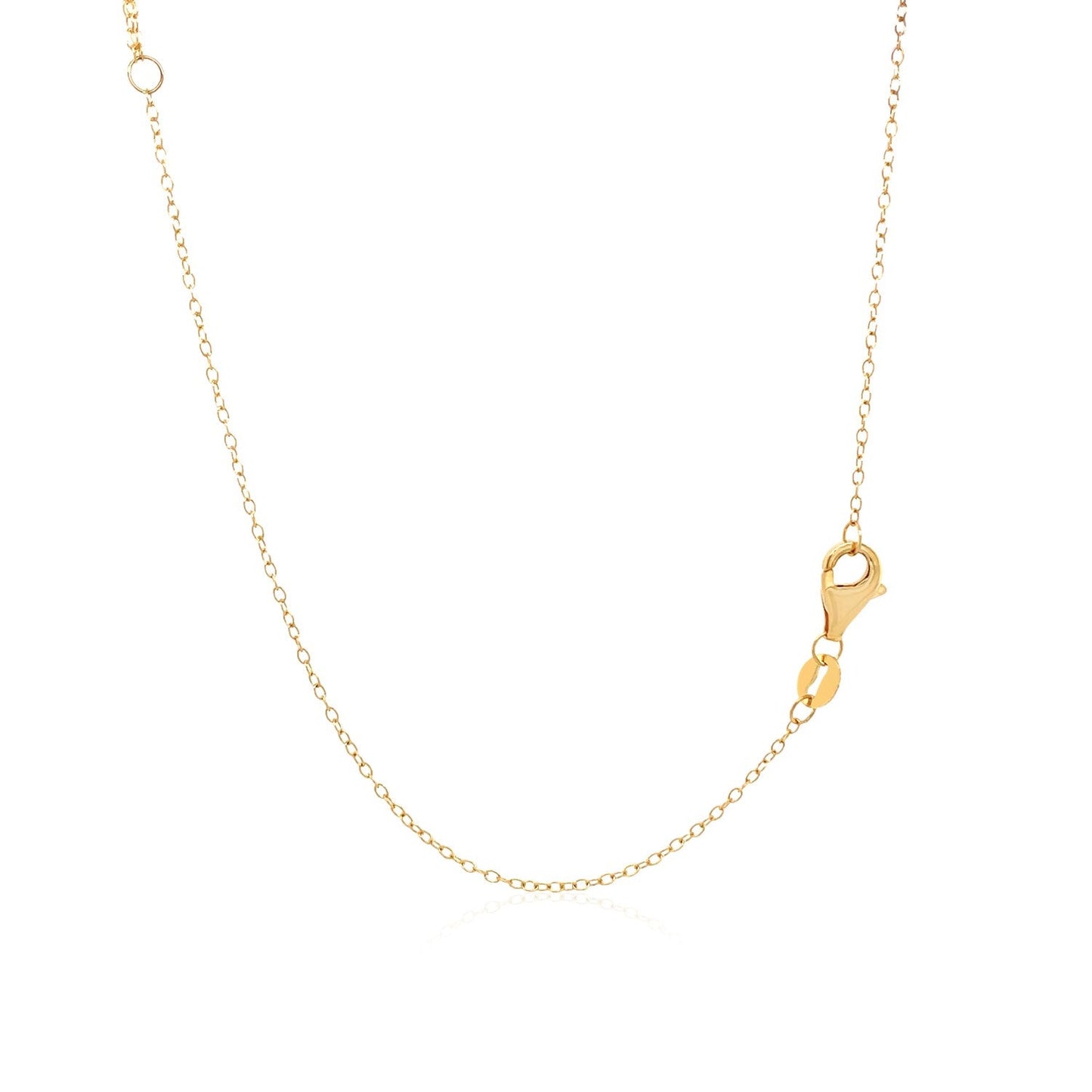 14k Yellow Gold 18 inch Two Strand Necklace with Circle and Bar Pendants-1