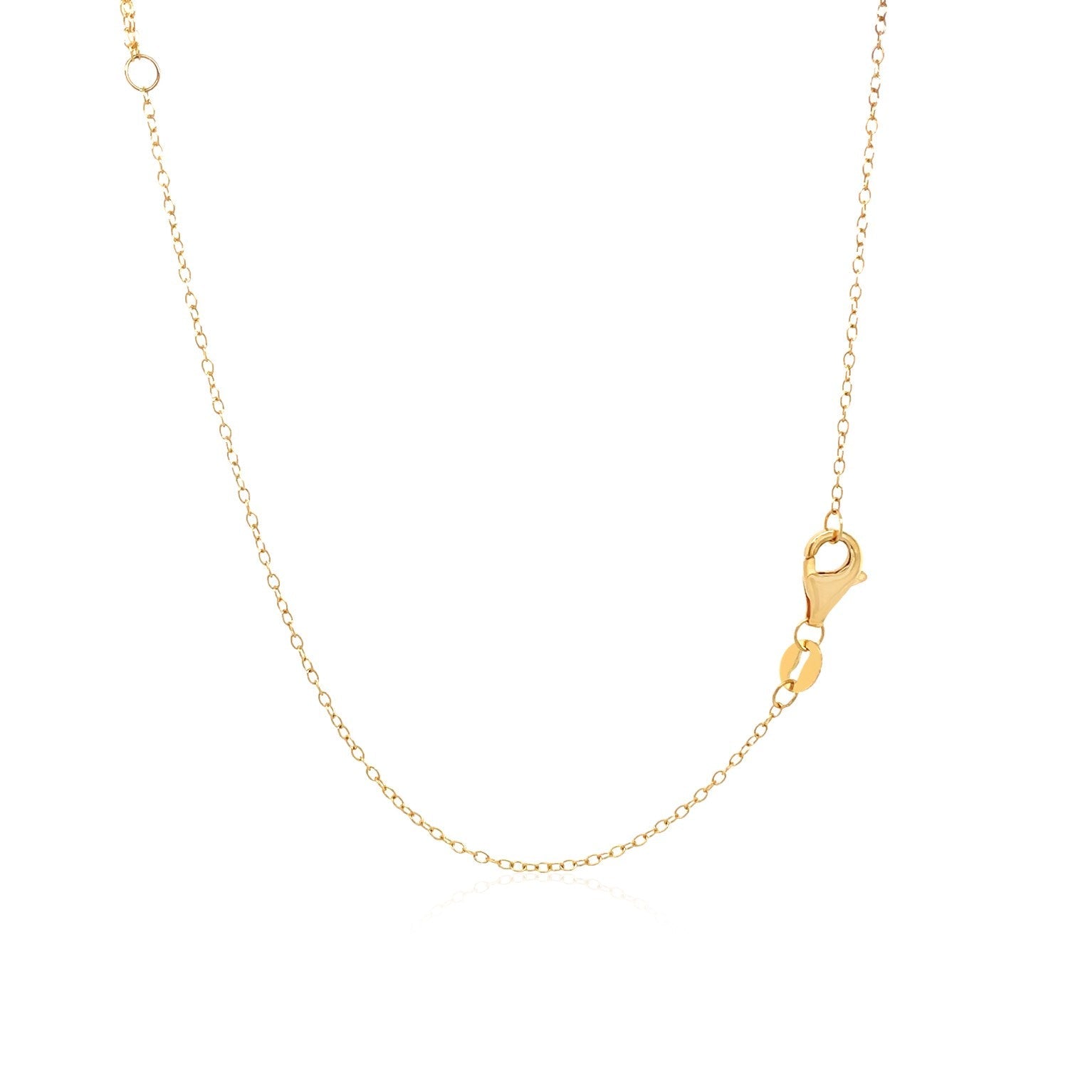 14k Yellow Gold 18 inch Two Strand Necklace with Circle and Bar Pendants-1