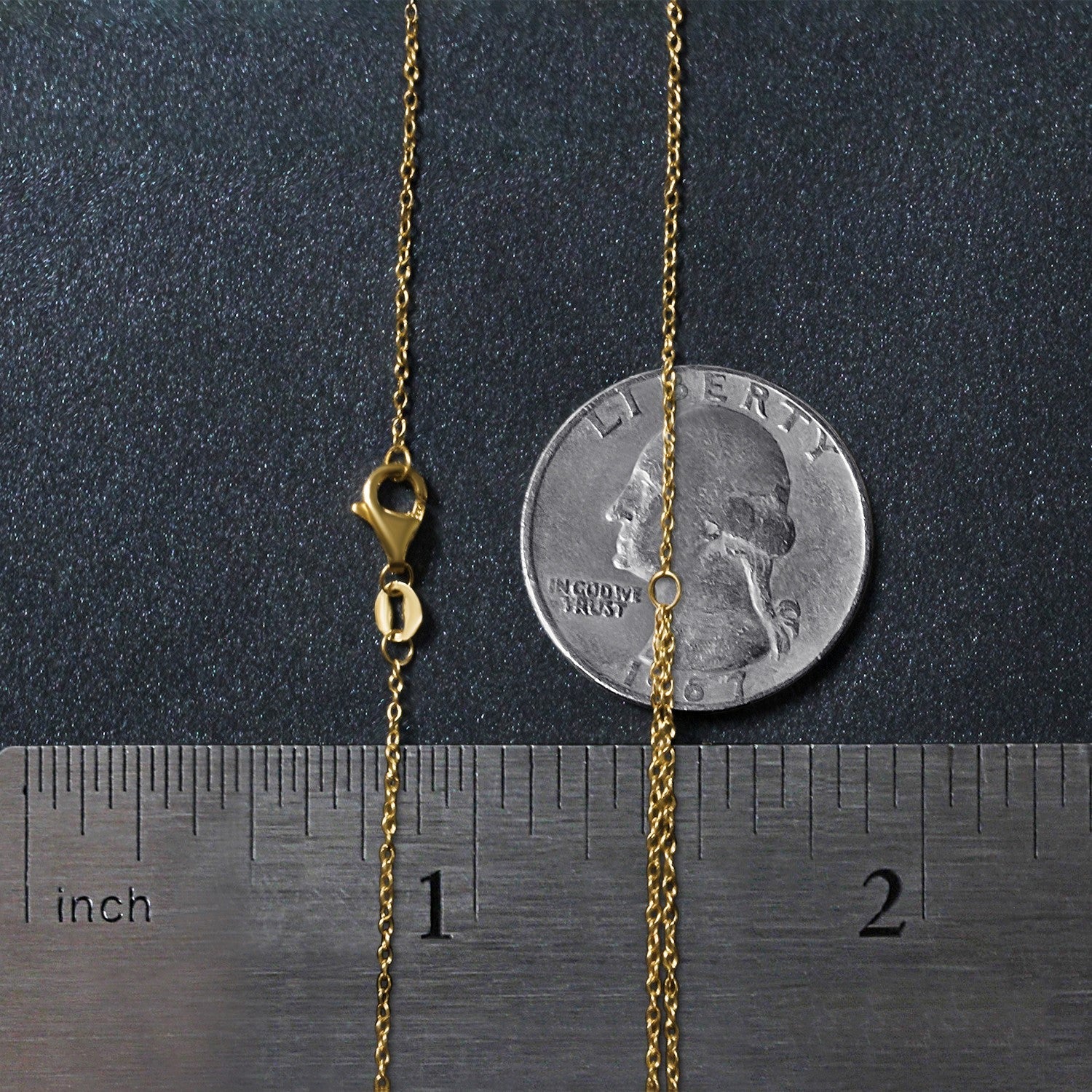 14k Yellow Gold 18 inch Two Strand Necklace with Circle and Bar Pendants-4