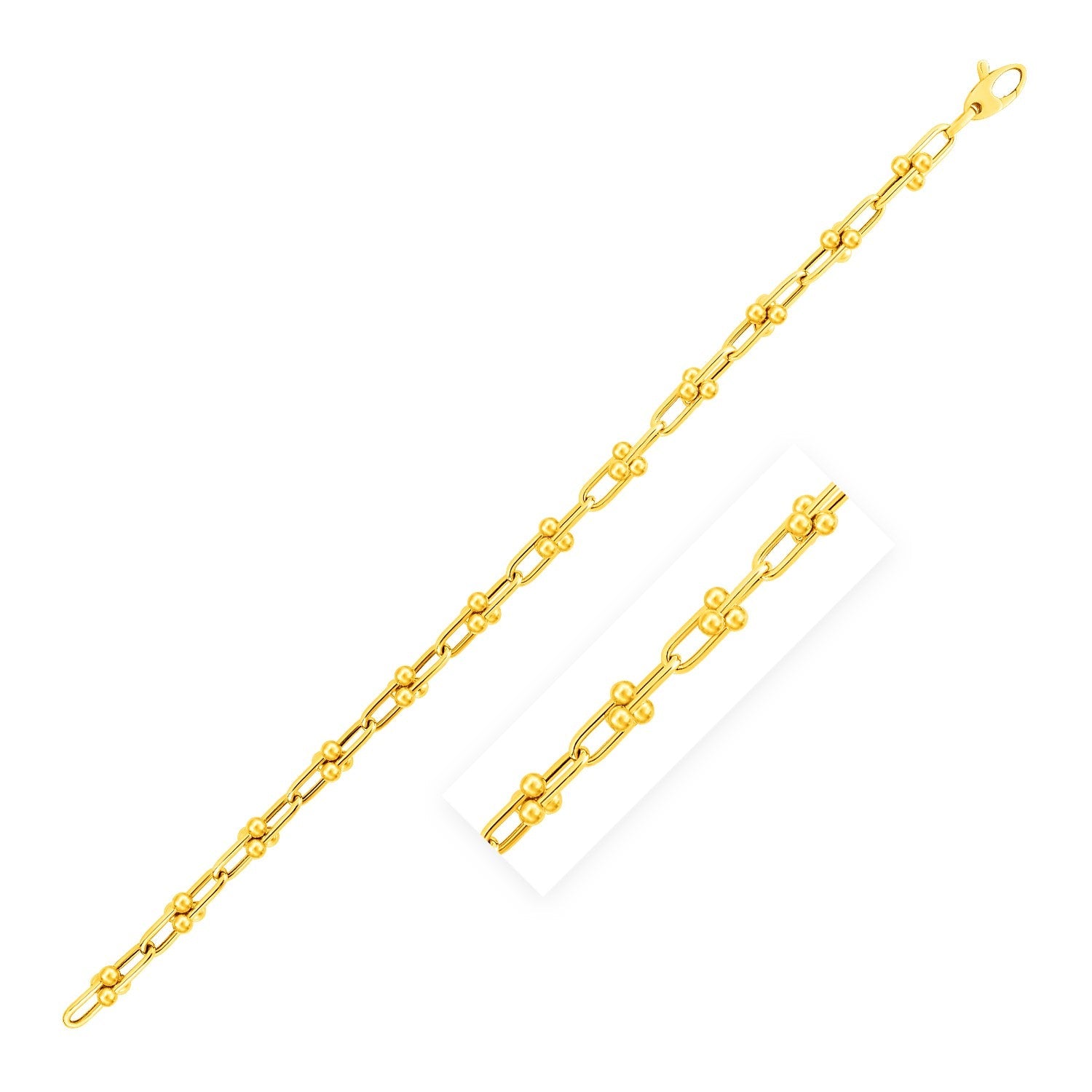 14k Yellow Gold 7 1/2 inch Jax Chain Bracelet-0