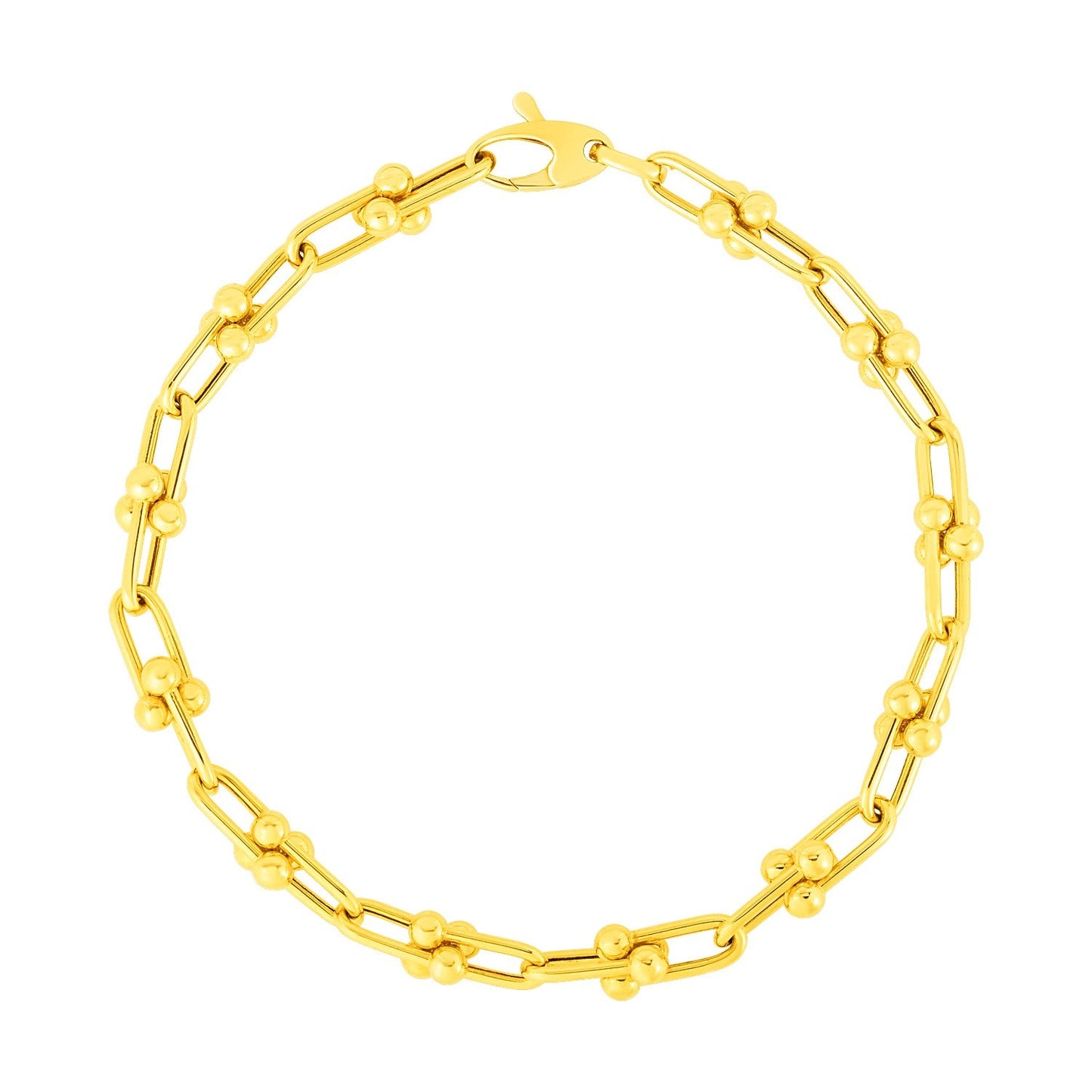 14k Yellow Gold 7 1/2 inch Jax Chain Bracelet-1