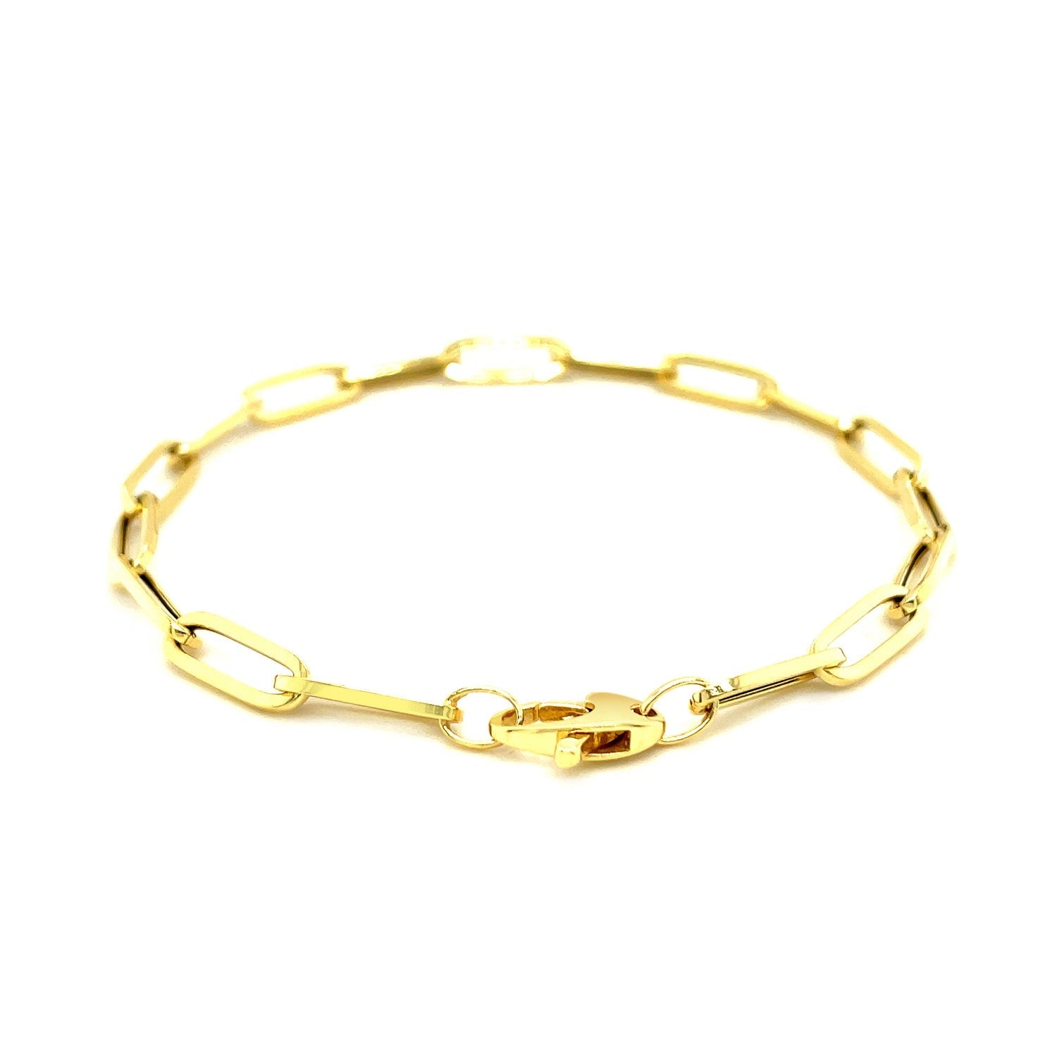 14K Yellow Gold Bold Paperclip Chain Bracelet-1
