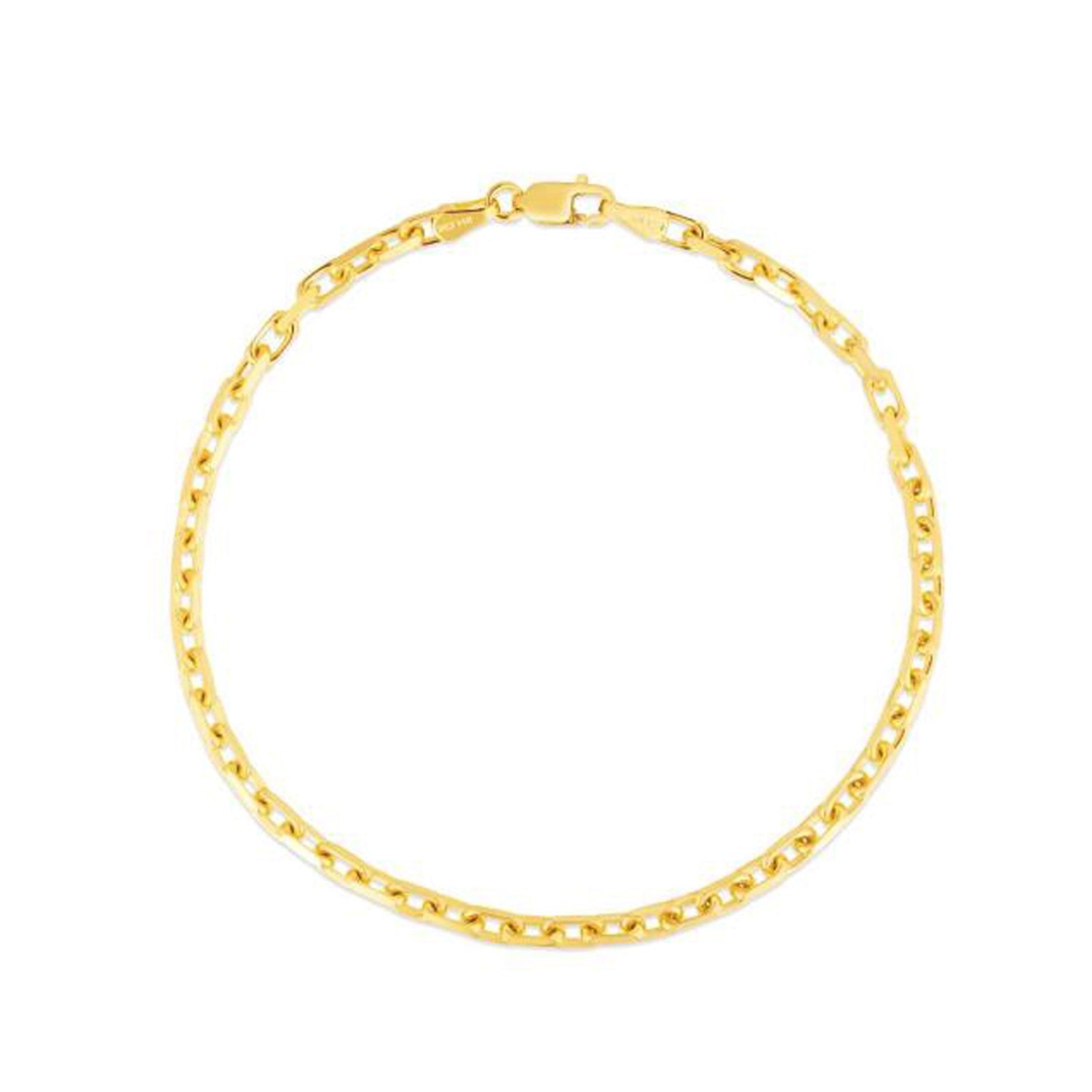 2.5mm 14k Yellow Gold French Cable Chain Bracelet-1